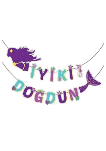 3D KALOGRAFİ DENİZ KIZI İYİ DOĞDUN UZAR YAZI